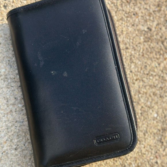 Coach Other - Coach Black Leather Zip Wallet